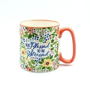 10 Strawberry Street Too Blessed To Be Stressed Ceramic Mug